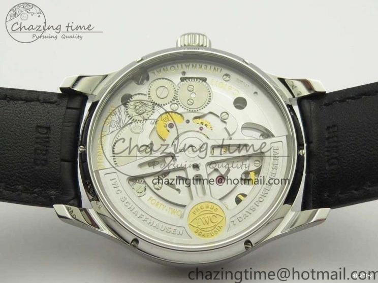 MIROTIME 0106 Portuguese Tourbillon IW5046 SS ZF Best Edition Gray Dial on Black Leather Strap SunProtective 7147